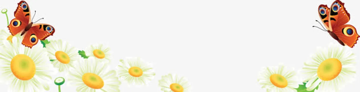 卡通春天花蝴蝶免抠