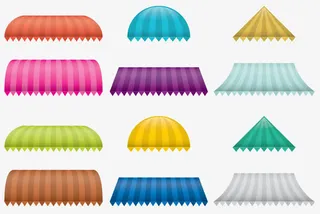 条纹的遮阳篷免抠