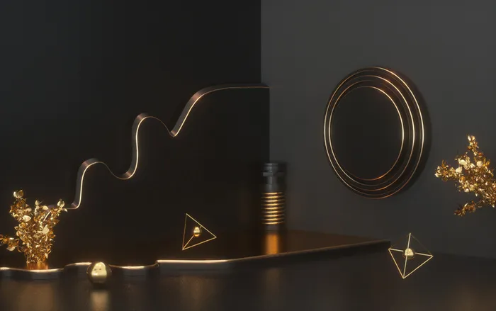 C4D，黑金，舞台，高端高清