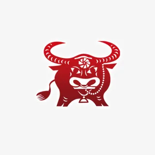 剪纸牛素材免抠