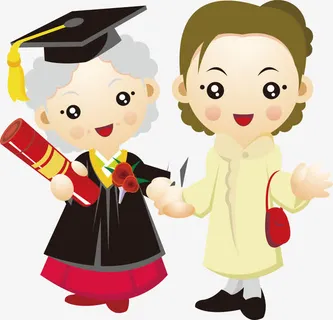 毕业典礼合影照卡通人物免抠