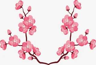 樱花树枝矢量精美图案免抠