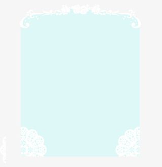 透明蓝底花边边框免抠