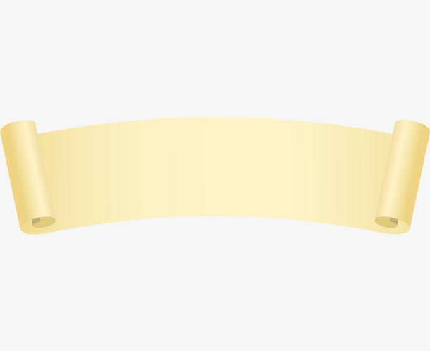 矢量卡通黄色卷轴纸张免抠