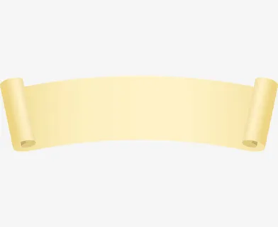 矢量卡通黄色卷轴纸张免抠