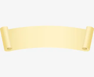 矢量卡通黄色卷轴纸张免抠