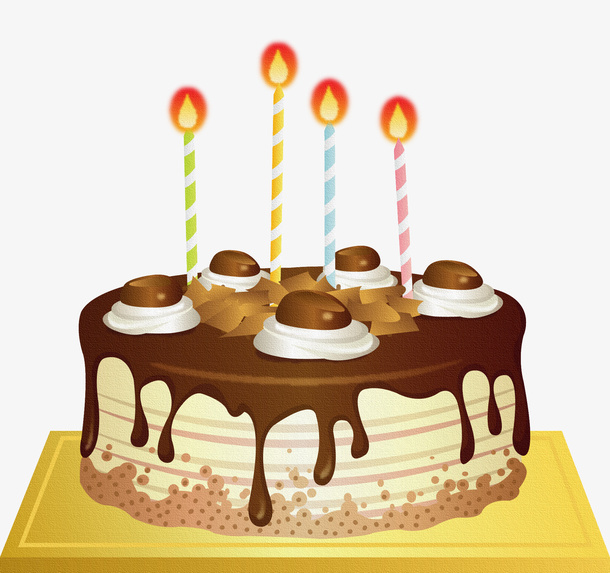 高清巧克力生日蛋糕免抠