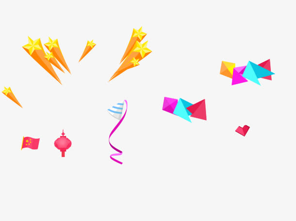 漂浮几何素材免抠