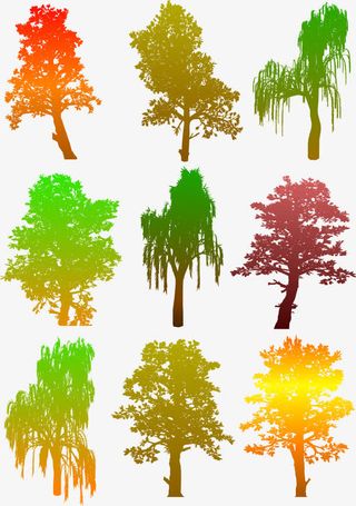 矢量各种树影免抠