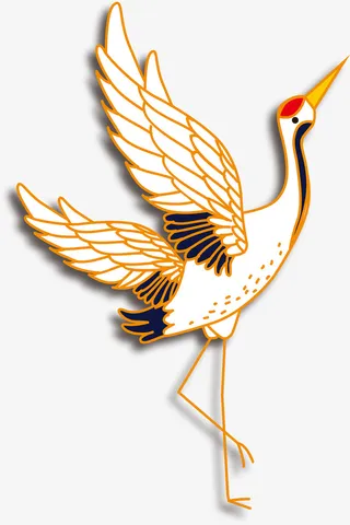 国潮中国风仙鹤免抠