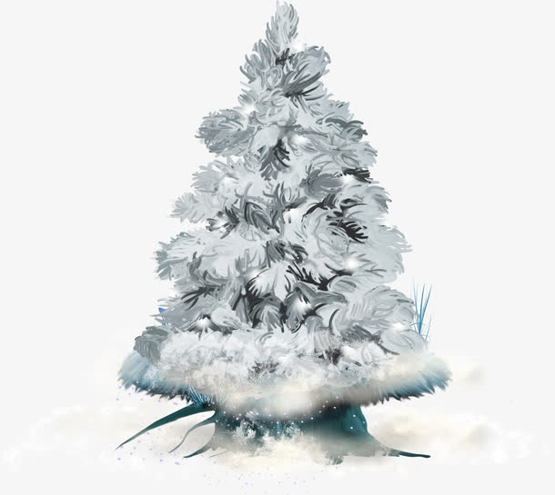 冰雪覆盖的松树免抠