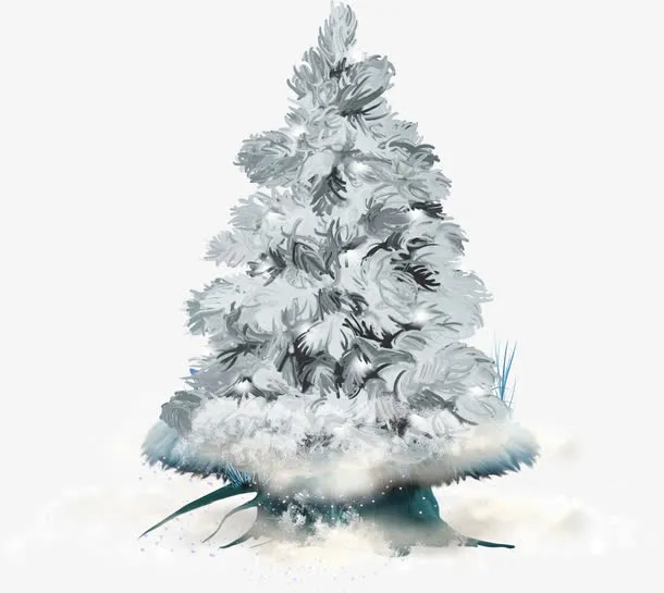 冰雪覆盖的松树免抠