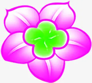 粉色高清花朵年画装饰免抠