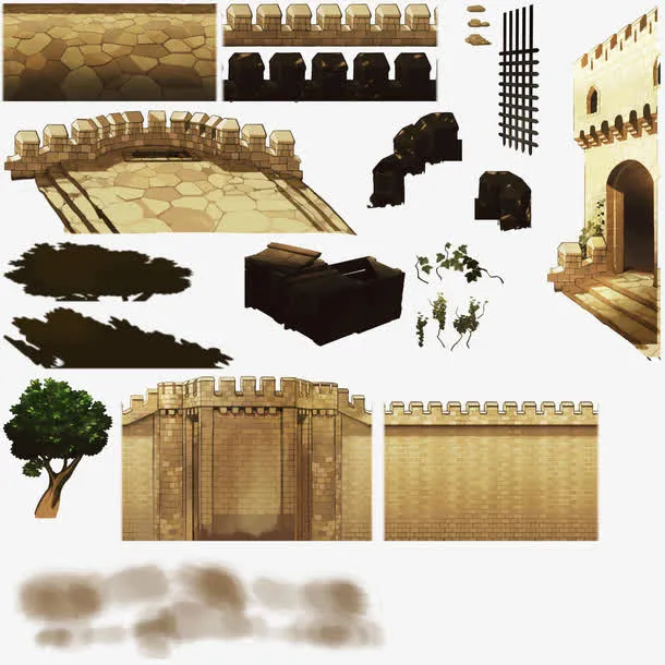 3D卡通场景欧美建筑免抠