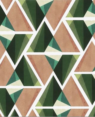 绿色粉色相间三角形背景