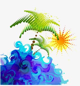 抽象夏天素材免抠免抠