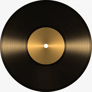 黑色高光唱片免抠