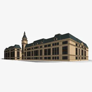 欧式复古教学楼免抠