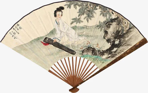 扇子作品收藏免抠