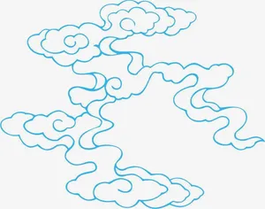 卡通底纹素材手绘祥云图片  卡免抠