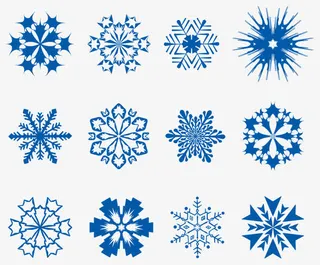 矢量雪花扁平免抠