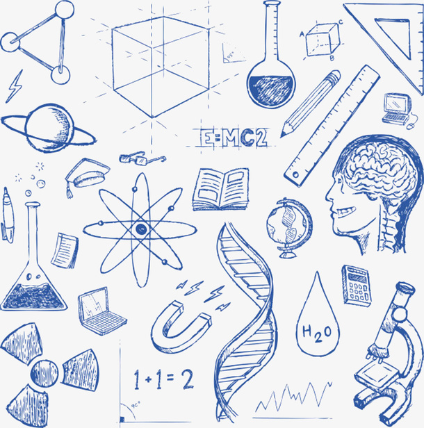 卡通手绘物理工具公式曲线免抠