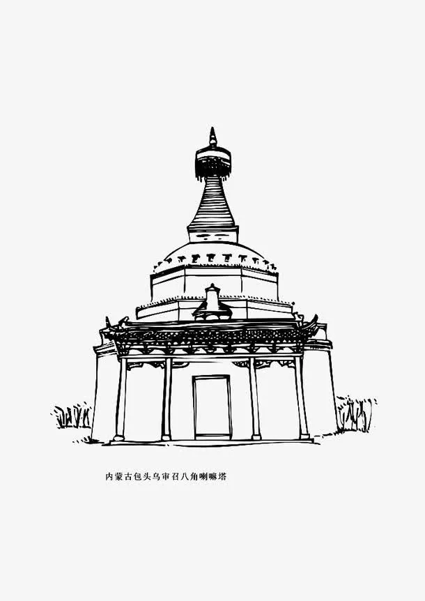 藏族喇嘛塔矢量免抠