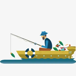 钓鱼的人物免抠