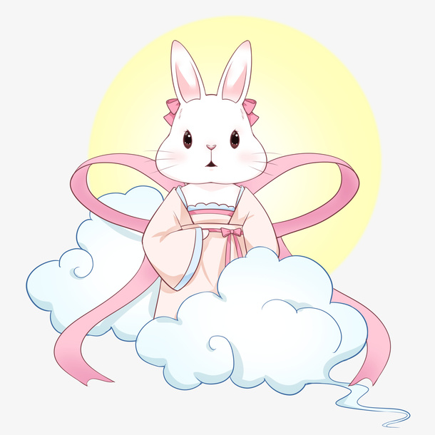 玉兔 卡通  插画 素材免抠