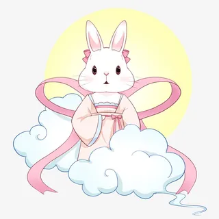 玉兔 卡通  插画 素材免抠