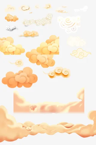 手绘云多样元素免抠