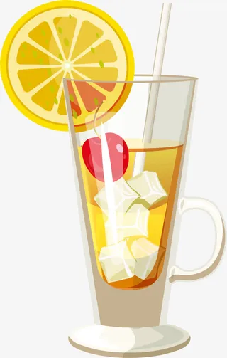 矢量柠檬果汁免抠