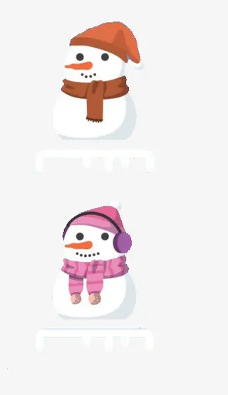 雪人围巾免抠