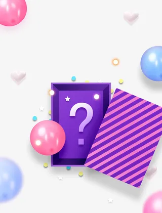 电商活动气球礼盒包装设计装饰免抠