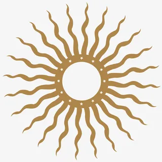 国潮金色太阳神星巴克免抠