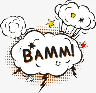 漫画风格爆炸文字免抠炸弹免抠