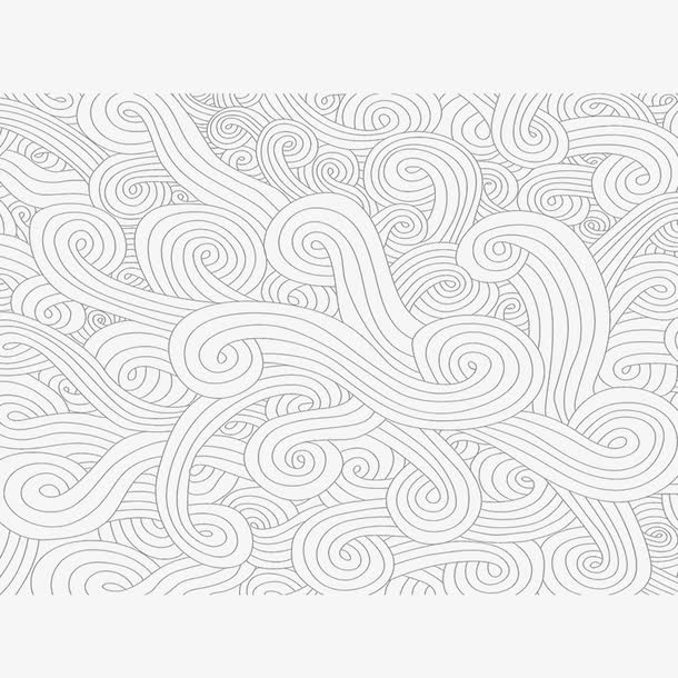 黑色云纹理线条祥云免抠