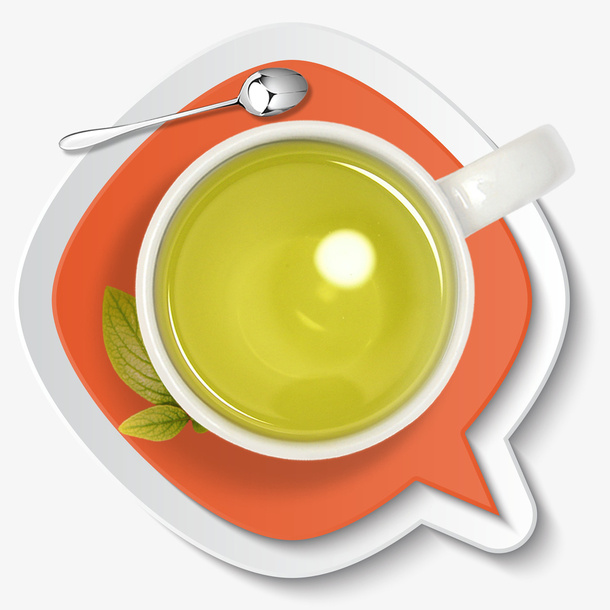 养生泡茶杯咖啡杯俯拍免抠