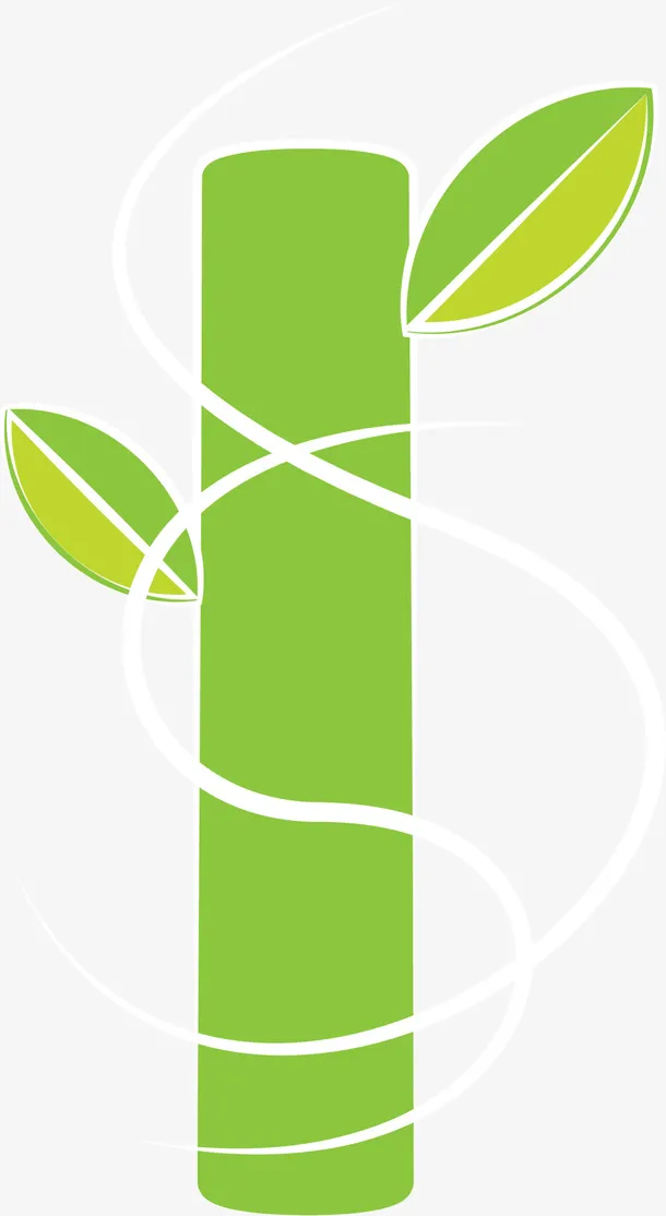 绿色春季植物竹子字母I免抠