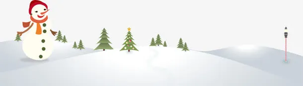 白色冬日雪地雪人免抠