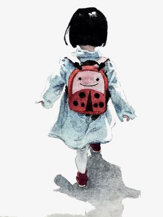 水彩小孩免抠