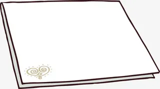 白色简约爱心图案纸张免抠