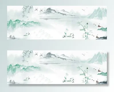 古风山水画背景banner高清 古风山水画背景banner高清
