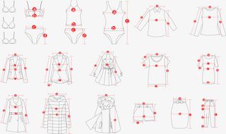 多款衣服测量图免抠