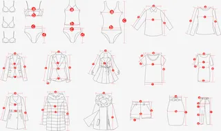 多款衣服测量图免抠