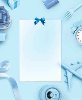 蓝色简约清新日记海报设计背景高清