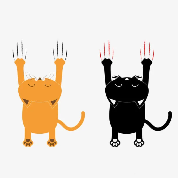 小猫爬墙免抠