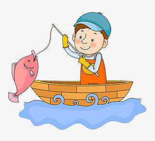 船中垂钓免抠