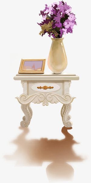 花瓶相册床头柜免抠