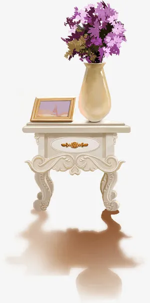 花瓶相册床头柜免抠